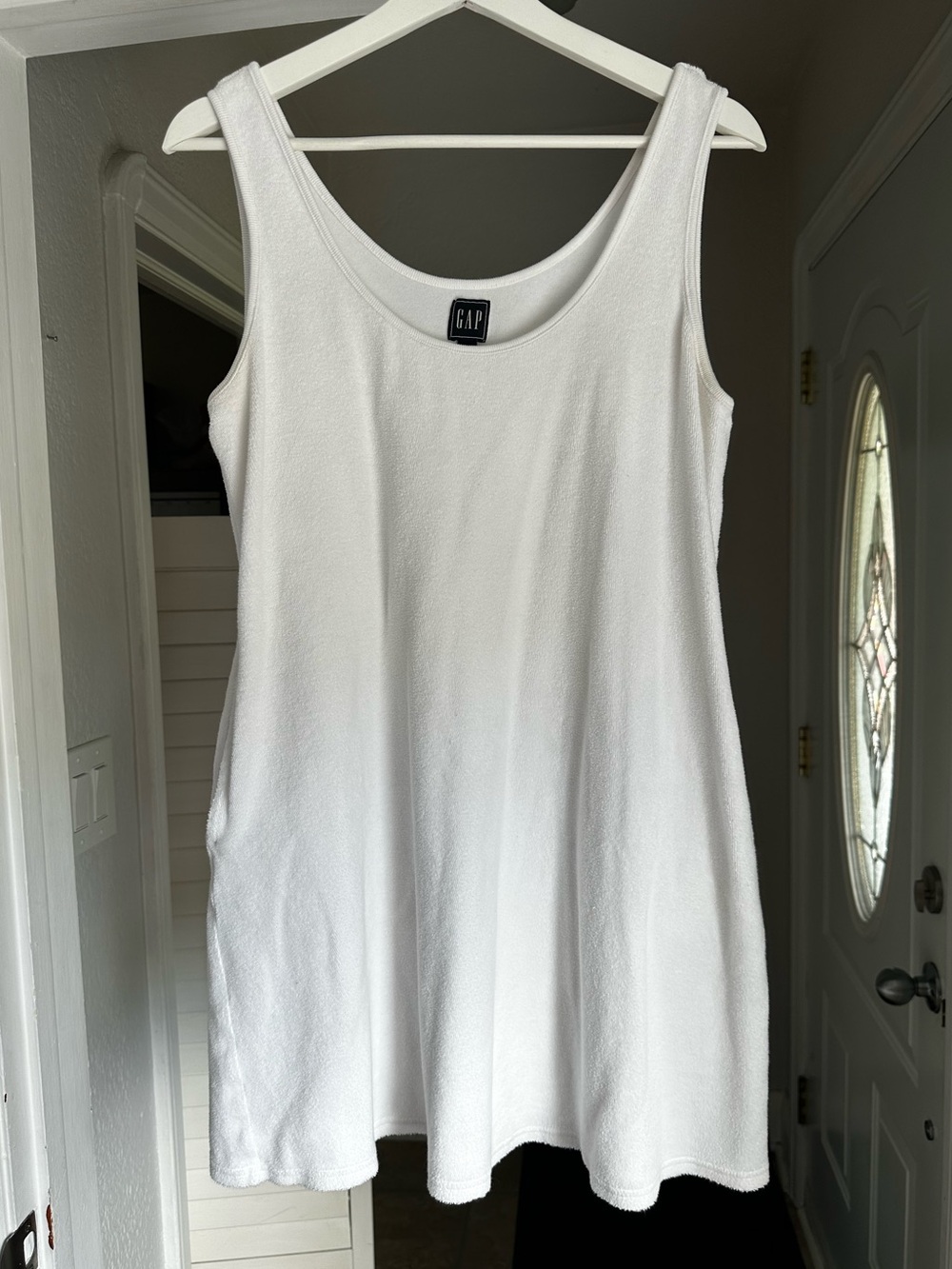 GAP Terrycloth White‎ Tank Tunic Beach Swim Cover Dress Size Medium